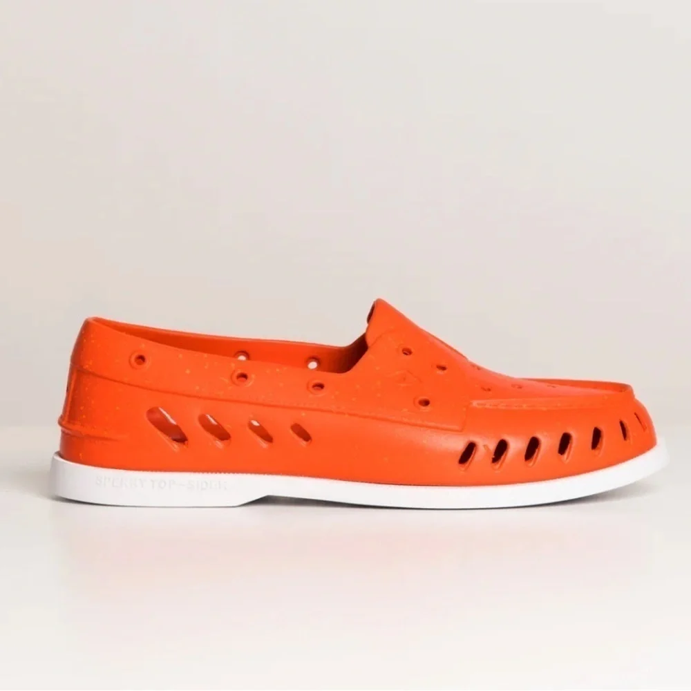 NEW Sperry Men’s Authentic Original Float Speckle Boat Shoes in Orange